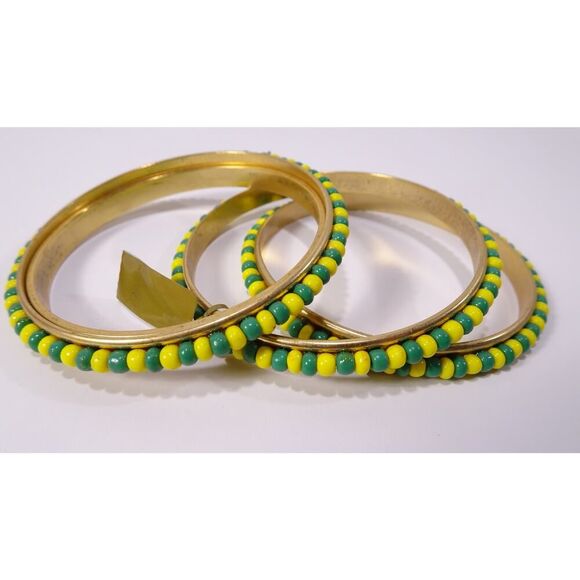 Neiman Marcus Lee Angel Women's Bead Stackable Bangle Bracelet Set 3 NWT 158 - Picture 4 of 13